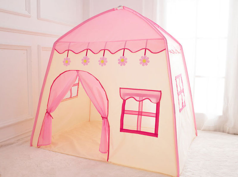 130*100*130cm Kids Indoor Outdoor Castle Princess Tent Bed Little Castle Princess Oversized House Folding Game Birthday Gifts