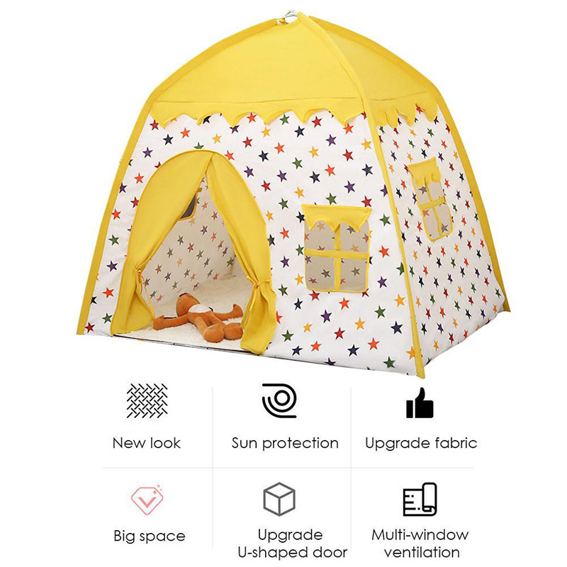 130*100*130cm Kids Indoor Outdoor Castle Princess Tent Bed Little Castle Princess Oversized House Folding Game Birthday Gifts