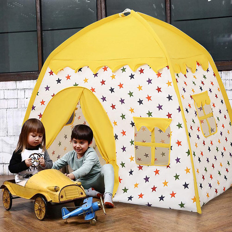 130*100*130cm Kids Indoor Outdoor Castle Princess Tent Bed Little Castle Princess Oversized House Folding Game Birthday Gifts