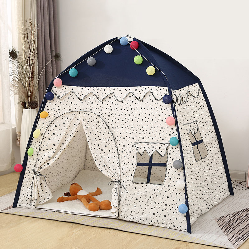 130*100*130cm Kids Indoor Outdoor Castle Princess Tent Bed Little Castle Princess Oversized House Folding Game Birthday Gifts