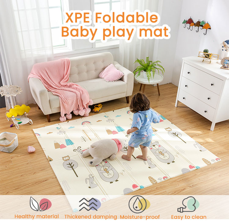 Bebek oyun matı 200X180X1.5cm XPE katlanabilir tarama halı &ccedil;ocuk y&uuml;r&uuml;yor termal halı oyun pedi etkinlik kilim katlanır battaniye