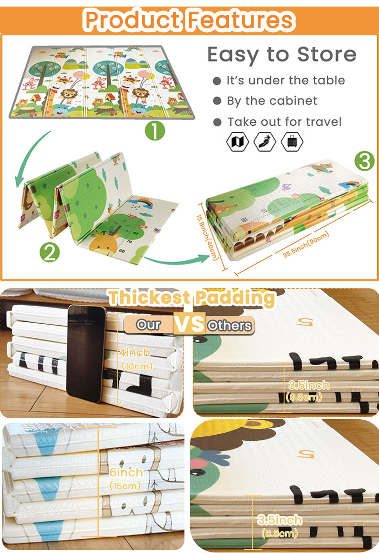 Bebek oyun matı 200X180X1.5cm XPE katlanabilir tarama halı &ccedil;ocuk y&uuml;r&uuml;yor termal halı oyun pedi etkinlik kilim katlanır battaniye