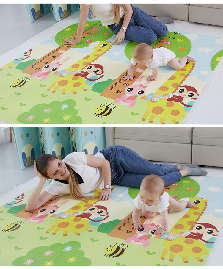 Bebek oyun matı 200X180X1.5cm XPE katlanabilir tarama halı &ccedil;ocuk y&uuml;r&uuml;yor termal halı oyun pedi etkinlik kilim katlanır battaniye