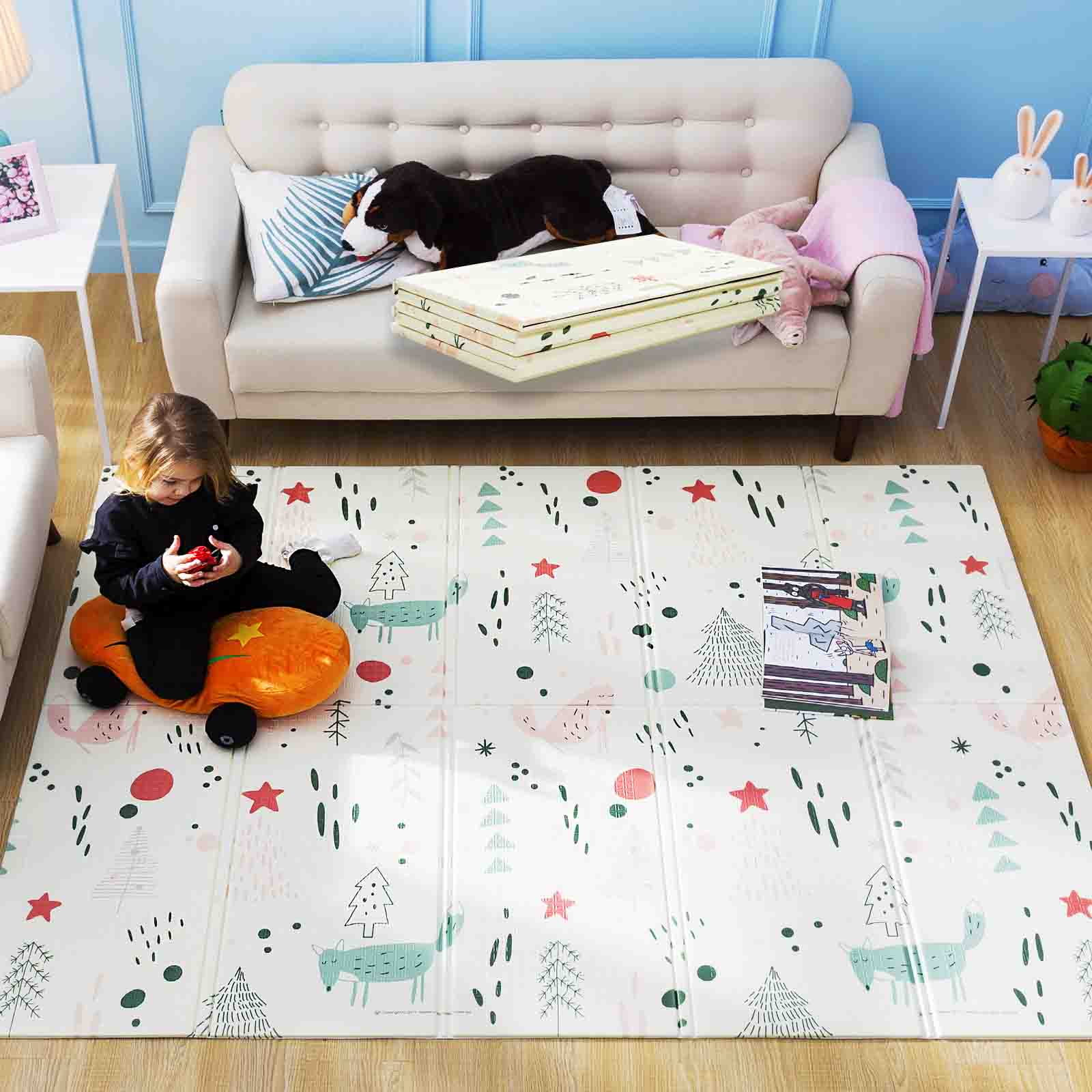 Bebek oyun matı, katlanır bebek emekleme paspası, su geçirmez geri dönüşümlü Infant köpük toksik olmayan kaymaz taşınabilir oyun matı bebek için Bebek oyun matı, katlanır bebek emekleme paspası, su geçirmez geri dönüşümlü Infant köpük toksik olmayan kaymaz taşınabilir oyun matı bebek için