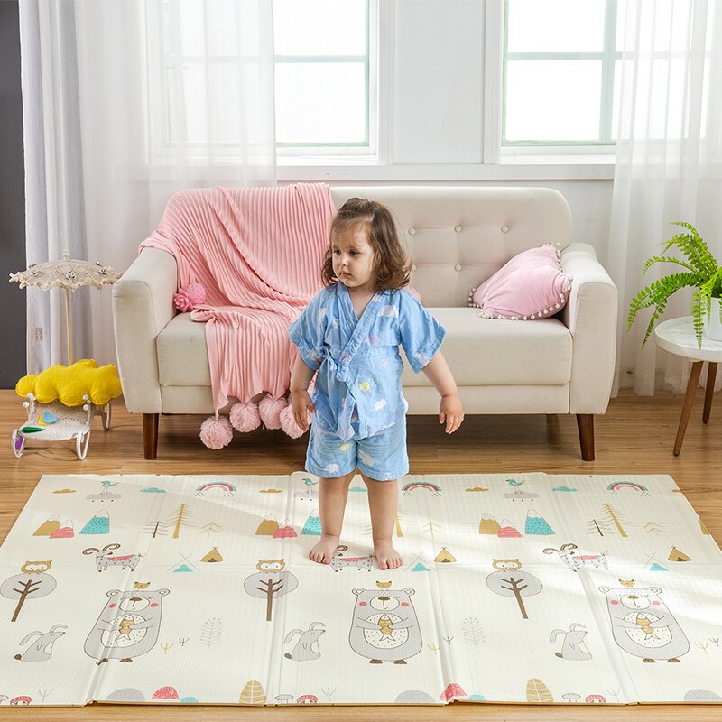 Bebek oyun matı, katlanır bebek emekleme paspası, su geçirmez geri dönüşümlü Infant köpük toksik olmayan kaymaz taşınabilir oyun matı bebek için Bebek oyun matı, katlanır bebek emekleme paspası, su geçirmez geri dönüşümlü Infant köpük toksik olmayan kaymaz taşınabilir oyun matı bebek için