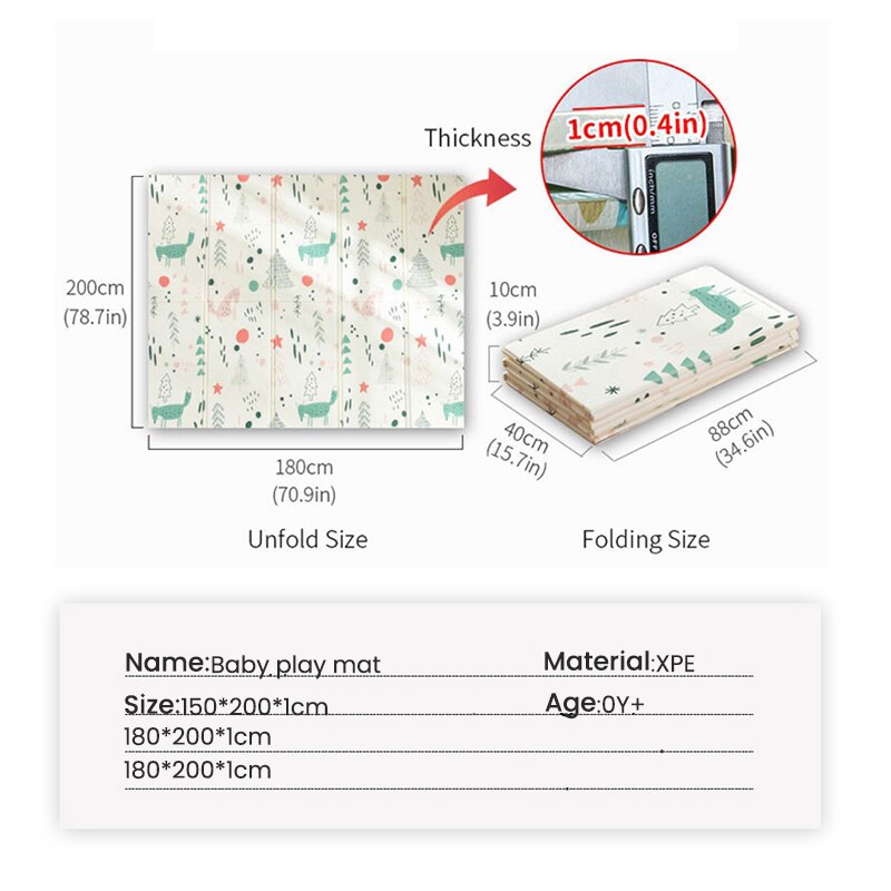 Bebek oyun matı, katlanır bebek emekleme paspası, su geçirmez geri dönüşümlü Infant köpük toksik olmayan kaymaz taşınabilir oyun matı bebek için Bebek oyun matı, katlanır bebek emekleme paspası, su geçirmez geri dönüşümlü Infant köpük toksik olmayan kaymaz taşınabilir oyun matı bebek için