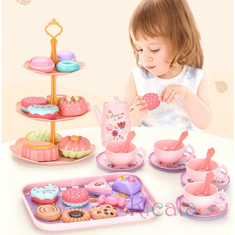 Kız oyuncakları kendi oyuncak oyuncak oyun sim&uuml;lasyonu &ccedil;ay yemek kek seti oyun evi mutfak ikindi &ccedil;ay oyunu oyuncakları &ccedil;ocuklar i&ccedil;in hediyeler &ccedil;ocuklar