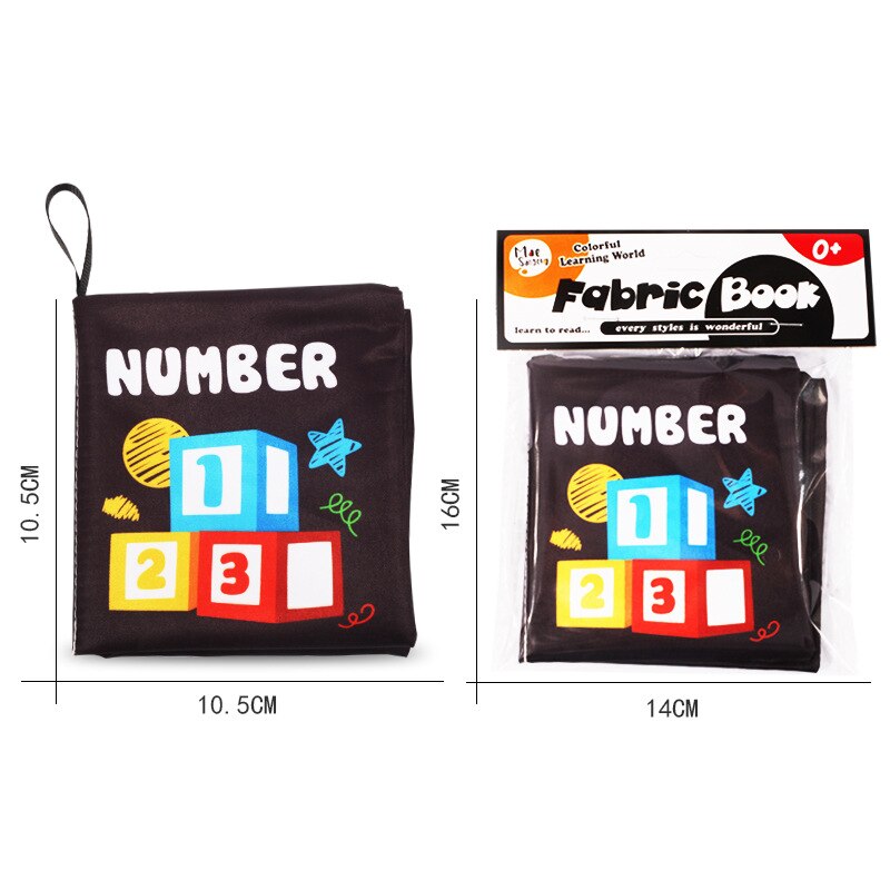 Libro de tela sensorial para beb&eacute; de 0 a 12 meses, juguetes de cuna para reci&eacute;n nacido, libros de tela de animales en blanco y negro, juguete para beb&eacute; de 1 a&ntilde;o