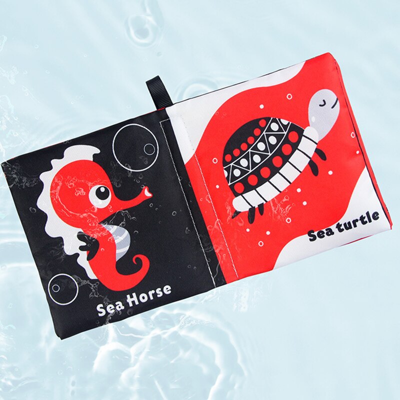 Libro de tela sensorial para beb&eacute; de 0 a 12 meses, juguetes de cuna para reci&eacute;n nacido, libros de tela de animales en blanco y negro, juguete para beb&eacute; de 1 a&ntilde;o