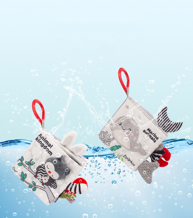 Libro de tela sensorial para beb&eacute; de 0 a 12 meses, juguetes de cuna para reci&eacute;n nacido, libros de tela de animales en blanco y negro, juguete para beb&eacute; de 1 a&ntilde;o