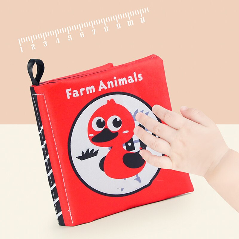 Libro de tela sensorial para beb&eacute; de 0 a 12 meses, juguetes de cuna para reci&eacute;n nacido, libros de tela de animales en blanco y negro, juguete para beb&eacute; de 1 a&ntilde;o