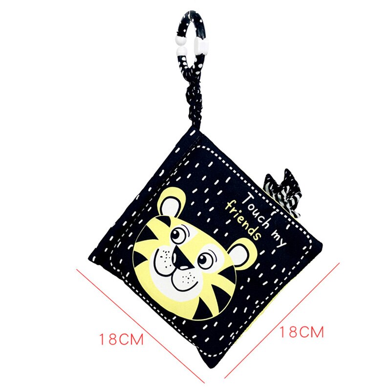 Libro de tela sensorial para beb&eacute; de 0 a 12 meses, juguetes de cuna para reci&eacute;n nacido, libros de tela de animales en blanco y negro, juguete para beb&eacute; de 1 a&ntilde;o