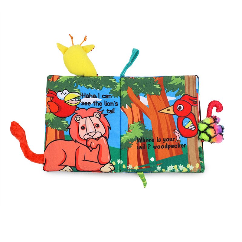 Libro de tela de animales para beb&eacute;, juguetes educativos de aprendizaje suave para beb&eacute;s, libros sensoriales montessori de desarrollo, juguetes para beb&eacute;s de 0 a 12 meses