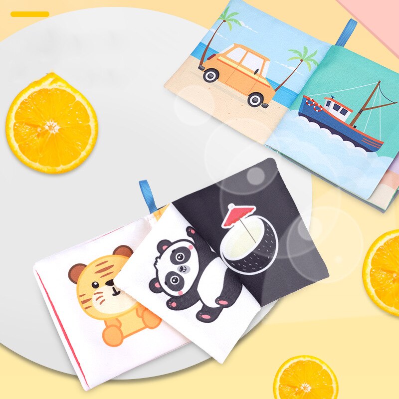 Libro de tela de animales para beb&eacute;, juguetes educativos de aprendizaje suave para beb&eacute;s, libros sensoriales montessori de desarrollo, juguetes para beb&eacute;s de 0 a 12 meses