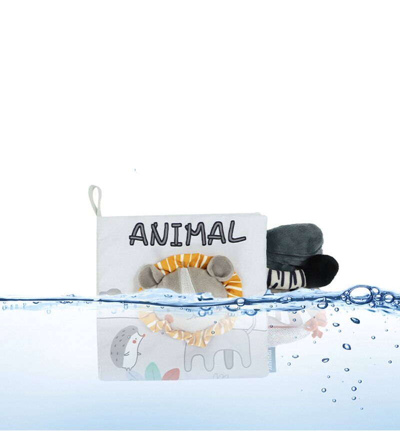 Libro de tela de animales para beb&eacute;, juguetes educativos de aprendizaje suave para beb&eacute;s, libros sensoriales montessori de desarrollo, juguetes para beb&eacute;s de 0 a 12 meses