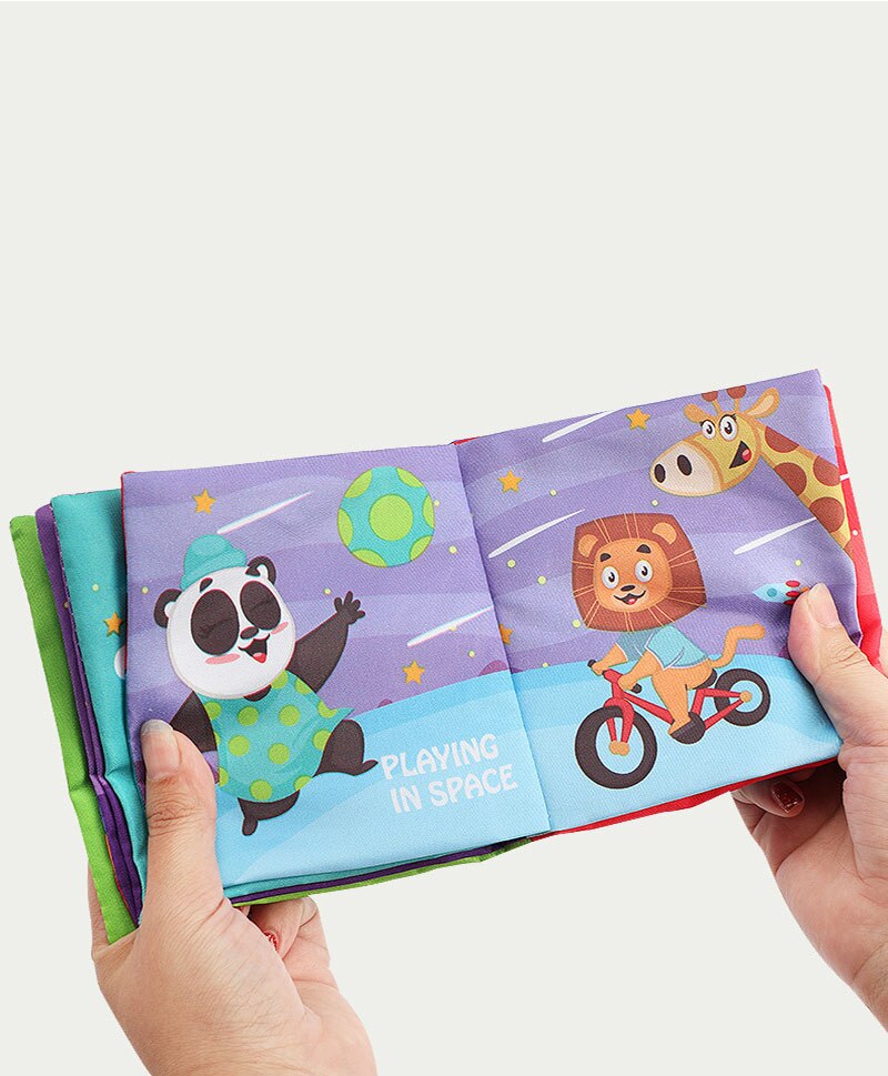 Libro de tela de animales para beb&eacute;, juguetes educativos de aprendizaje suave para beb&eacute;s, libros sensoriales montessori de desarrollo, juguetes para beb&eacute;s de 0 a 12 meses