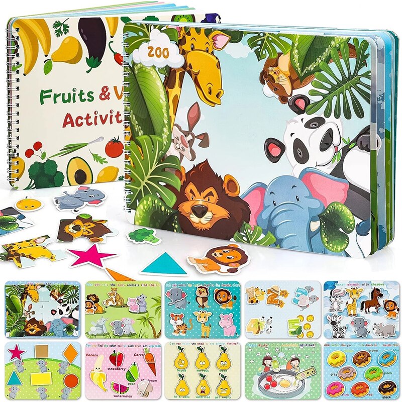 Libro ocupado para niños de 2, 3 y 4 años, juguetes de aprendizaje para niños pequeños, libro de actividades Montessori, libro de juguetes para bebés Libro ocupado para niños de 2, 3 y 4 años, juguetes de aprendizaje para niños pequeños, libro de actividades Montessori, libro de juguetes para bebés