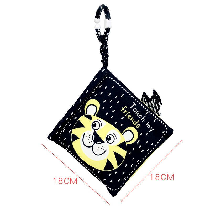 Libro de tela de juguete para beb&eacute;, libro de actividades de tela blanco y negro, libros sensoriales para beb&eacute;s, juguetes montessori de desarrollo temprano para ni&ntilde;os de 0 a 12 meses