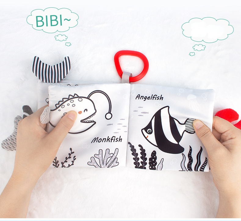 Libro de tela de animales para beb&eacute;, juguetes educativos de aprendizaje suave para beb&eacute;s, libros sensoriales montessori de desarrollo, juguetes para beb&eacute;s de 0 a 12 meses