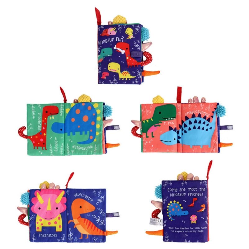 Libro de tela de animales para beb&eacute;, juguetes educativos de aprendizaje suave para beb&eacute;s, libros sensoriales montessori de desarrollo, juguetes para beb&eacute;s de 0 a 12 meses