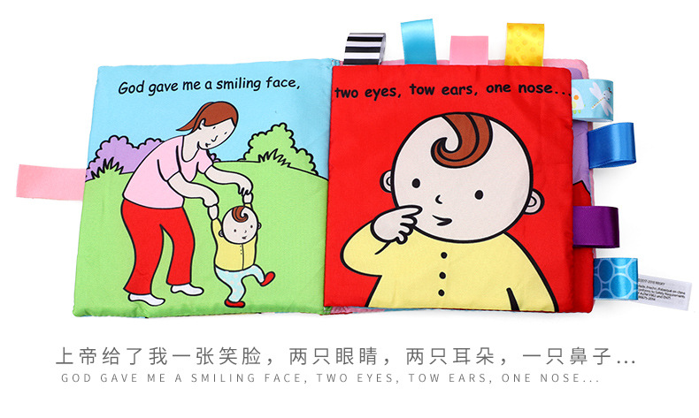 Libro de tela de animales para beb&eacute;, juguetes educativos de aprendizaje suave para beb&eacute;s, libros sensoriales montessori de desarrollo, juguetes para beb&eacute;s de 0 a 12 meses