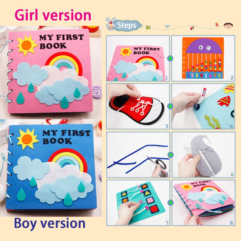 Libro de tela para niños pequeños, juguete Montessori, manualidades DIY, Castillo de arcoíris, libro hecho a mano, tablero ocupado, educación para el aprendizaje temprano del bebé, vida básica Libro de tela para niños pequeños, juguete Montessori, manualidades DIY, Castillo de arcoíris, libro hecho a mano, tablero ocupado, educación para el aprendizaje temprano del bebé, vida básica