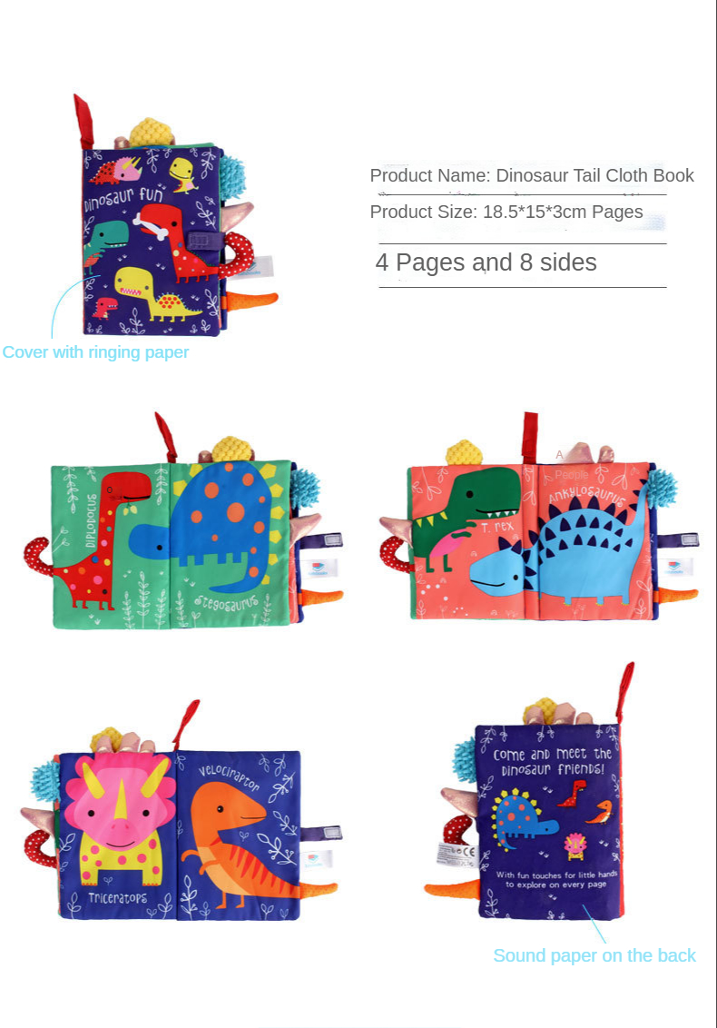 Libro de tela suave para beb&eacute;, libro de aprendizaje temprano para reci&eacute;n nacido, aprendizaje cognitivo, puzle de lectura, juguetes infantiles, libro silencioso para ni&ntilde;os