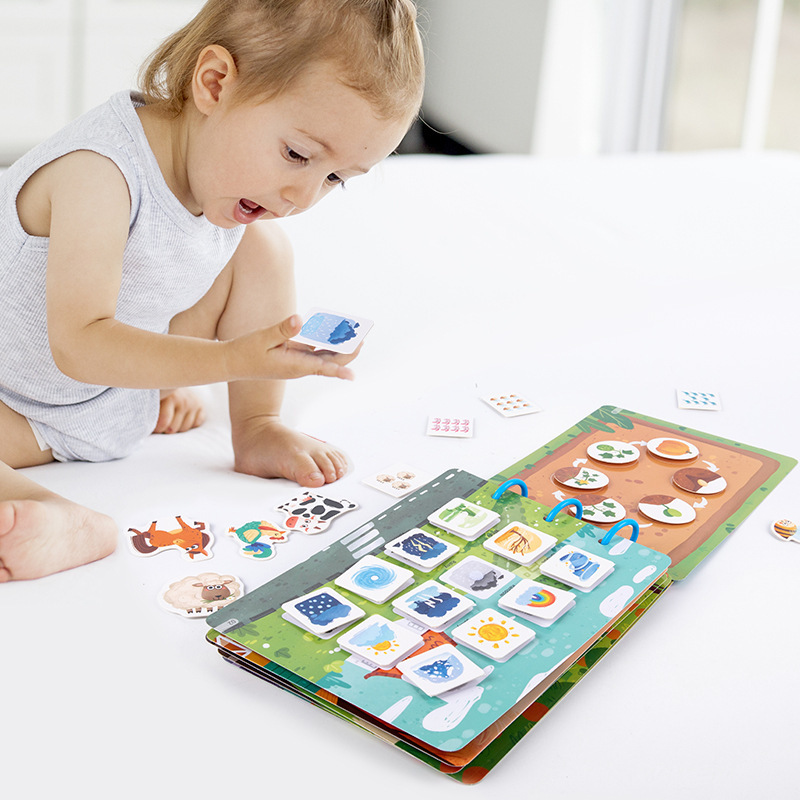 Libro ocupado Montessori de 4 estilos para niños de 2, 3 y 4 años, juguetes de aprendizaje preescolar, libro silencioso de actividades para niños pequeños Libro ocupado Montessori de 4 estilos para niños de 2, 3 y 4 años, juguetes de aprendizaje preescolar, libro silencioso de actividades para niños pequeños