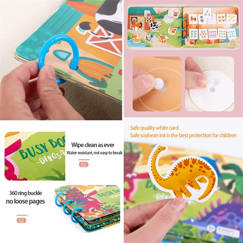 Libro ocupado Montessori de 4 estilos para niños de 2, 3 y 4 años, juguetes de aprendizaje preescolar, libro silencioso de actividades para niños pequeños Libro ocupado Montessori de 4 estilos para niños de 2, 3 y 4 años, juguetes de aprendizaje preescolar, libro silencioso de actividades para niños pequeños