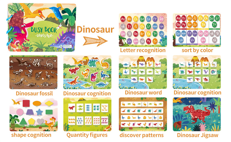 Libro ocupado Montessori de 4 estilos para niños de 2, 3 y 4 años, juguetes de aprendizaje preescolar, libro silencioso de actividades para niños pequeños Libro ocupado Montessori de 4 estilos para niños de 2, 3 y 4 años, juguetes de aprendizaje preescolar, libro silencioso de actividades para niños pequeños