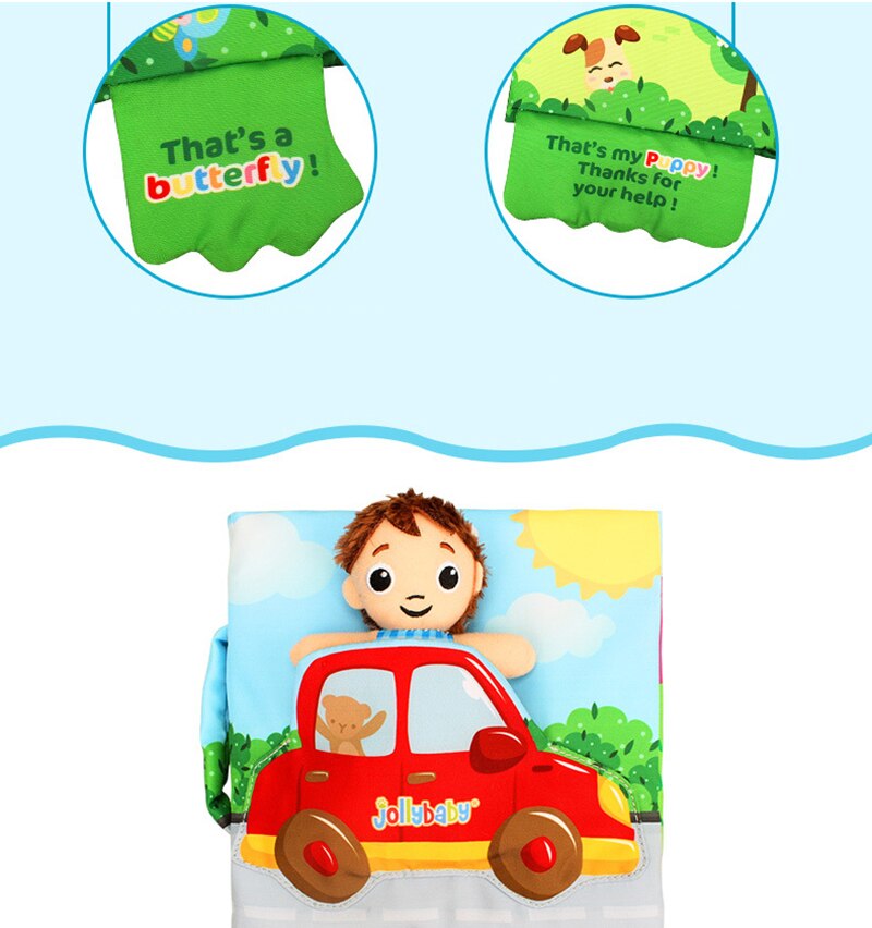 Jollybaby-rompecabezas de educaci&oacute;n temprana para ni&ntilde;os, libro de tela con anillo de papel, historia de beb&eacute;, mu&ntilde;ecas peque&ntilde;as en casa, WJ468