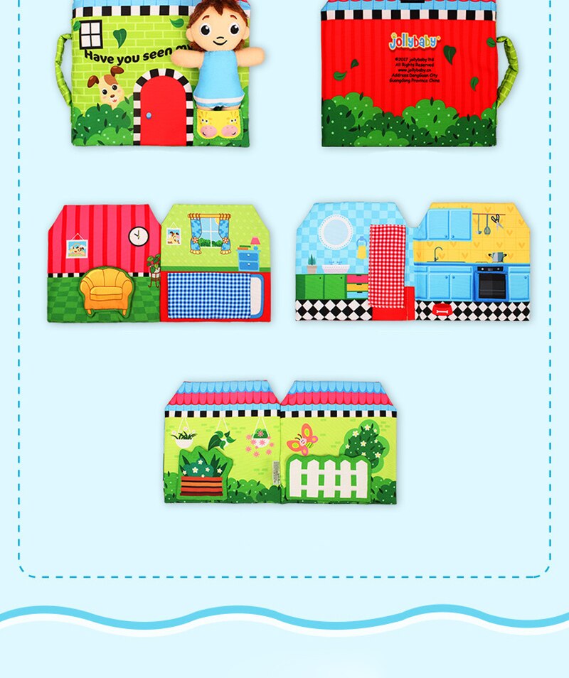 Jollybaby-rompecabezas de educaci&oacute;n temprana para ni&ntilde;os, libro de tela con anillo de papel, historia de beb&eacute;, mu&ntilde;ecas peque&ntilde;as en casa, WJ468