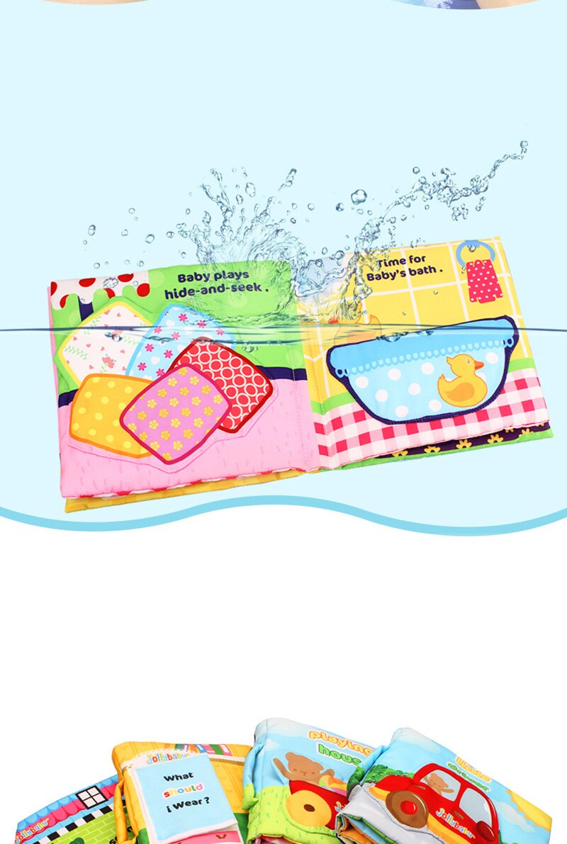 Jollybaby-rompecabezas de educaci&oacute;n temprana para ni&ntilde;os, libro de tela con anillo de papel, historia de beb&eacute;, mu&ntilde;ecas peque&ntilde;as en casa, WJ468