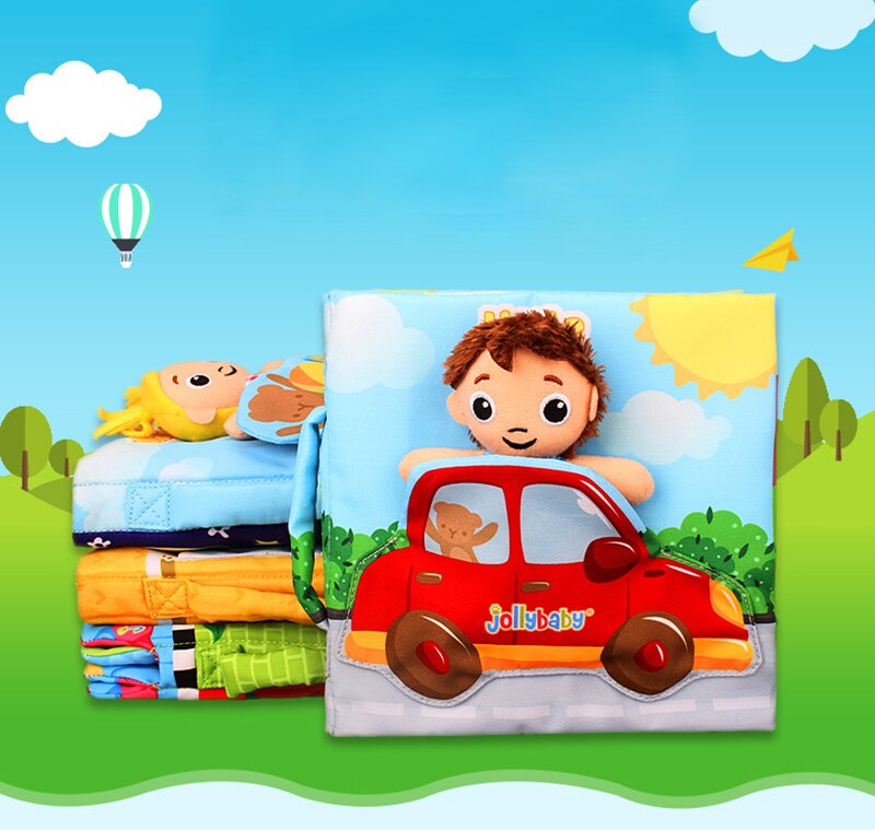 Jollybaby-rompecabezas de educaci&oacute;n temprana para ni&ntilde;os, libro de tela con anillo de papel, historia de beb&eacute;, mu&ntilde;ecas peque&ntilde;as en casa, WJ468