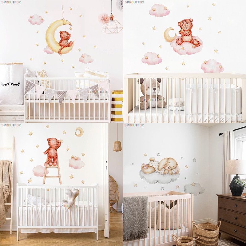Elephant Giraffe Wall Stickers For Kids Rooms Wall Decorative Vinyl Animal Pattern Moon Child Wall Stickers For Children's Room Elephant Giraffe Wall Stickers For Kids Rooms Wall Decorative Vinyl Animal Pattern Moon Child Wall Stickers For Children's Room