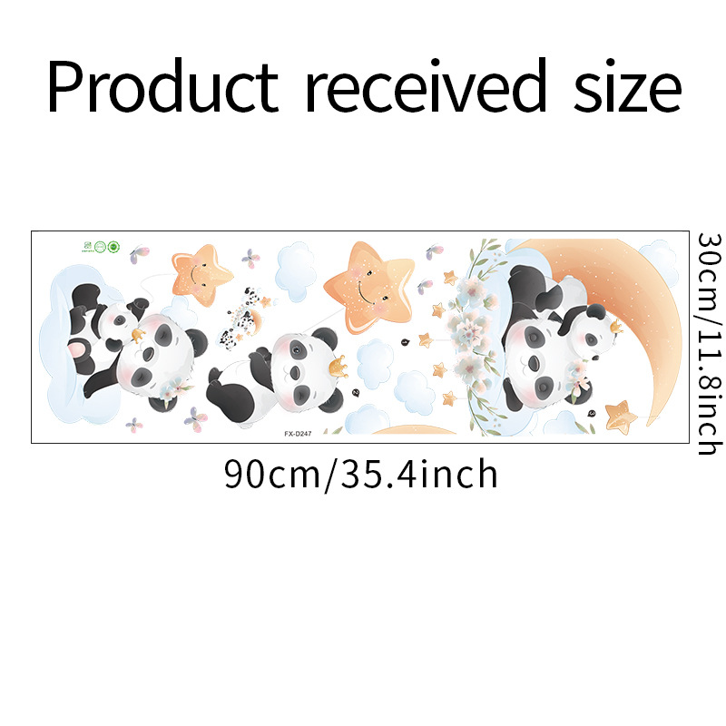 Teddy Bear Sleep on Moon Star Wall Stickers for Baby Kids Room Nursery Wall Decals Peel and Stick Home Room Furniture Decoration