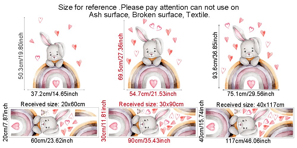 Cartoon Bunny Moon and Stars Wall Stickers for Kids Room Baby Room Decoration Animals Wall Decals Girls Boys Bedroom Wallpaper