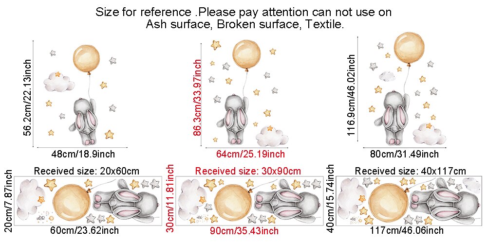 Cartoon Bunny Moon and Stars Wall Stickers for Kids Room Baby Room Decoration Animals Wall Decals Girls Boys Bedroom Wallpaper