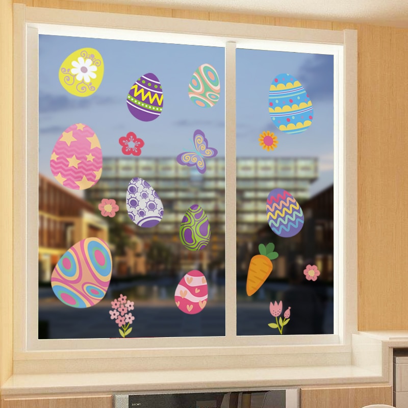 Happy Easter Window Stickers Rabbit Eggs Chick Wall Stickers Easter Decorations for Home 2022 Easter Party Bunny Wall Decals Happy Easter Window Stickers Rabbit Eggs Chick Wall Stickers Easter Decorations for Home 2022 Easter Party Bunny Wall Decals