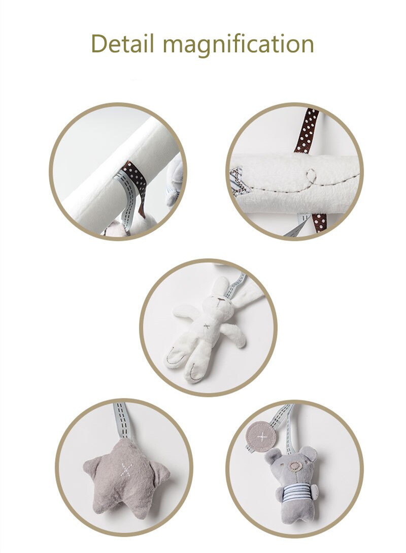 Bebek y&uuml;r&uuml;yor &ccedil;ıngıraklar oyuncaklar bebek arabası beşik yumuşak tavşan ayı tarzı Pram askılı oyuncaklar peluş yatıştırmak i&ccedil;in oyuncak bebek yatağı aksesuarları