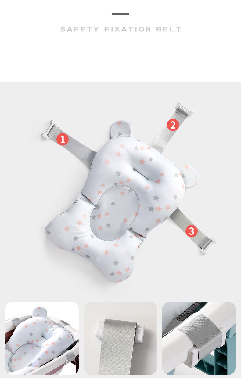 Baby Shower Bath Tub Pad Non-Slip Bathtub Seat Support Mat Newborn Safety Security Bath Support Cushion Foldable Soft Pillow Mat