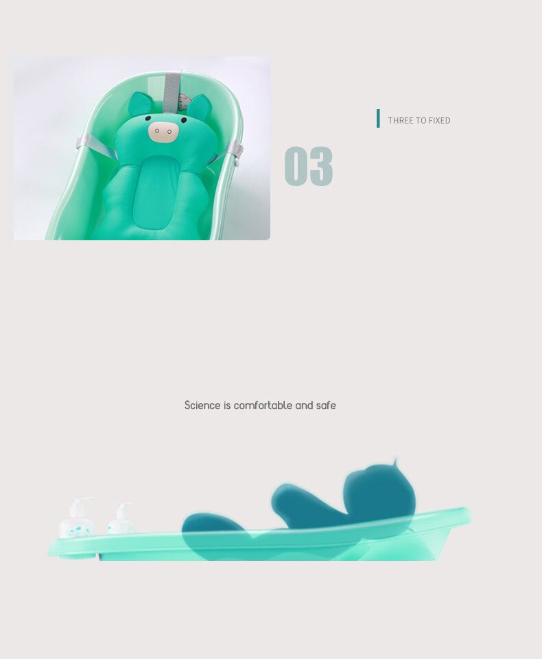 Baby Shower Bath Tub Pad Non-Slip Bathtub Seat Support Mat Newborn Safety Security Bath Support Cushion Foldable Soft Pillow Mat