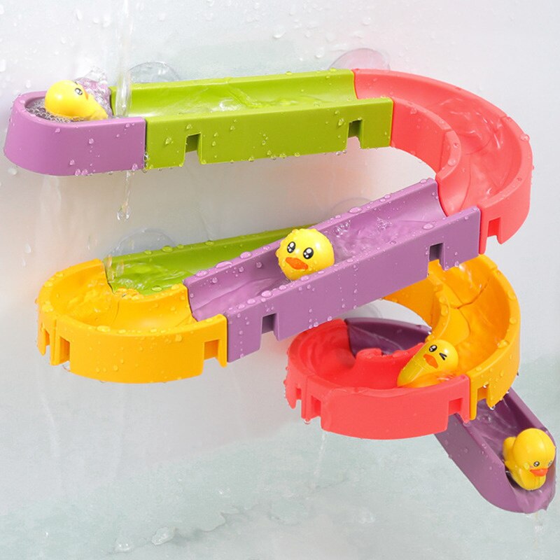 Baby Bath Toys DIY Slide Tracks Pipeline Yellow Ducks Bathroom Bathtub Play Rainbow Shower Water Educational Toys For Children Baby Bath Toys DIY Slide Tracks Pipeline Yellow Ducks Bathroom Bathtub Play Rainbow Shower Water Educational Toys For Children
