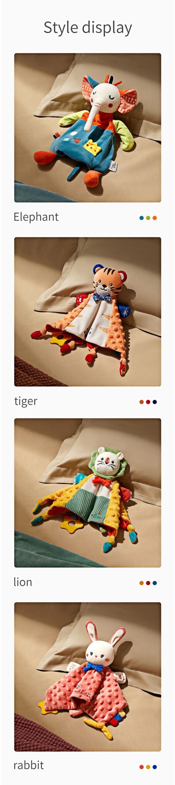 AIBEDILA Newborn Baby Sleeping Dolls Appease Towel Comfort Towel Hand Puppet Toy Sleep Artifact Can Bite Doll to Comfort Doll