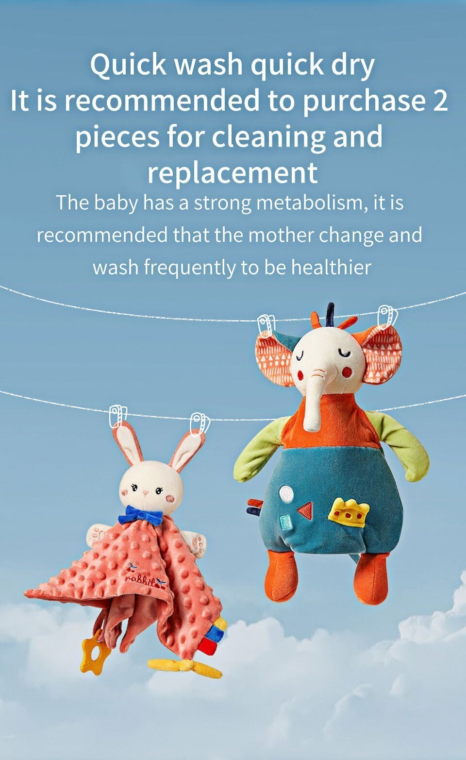 AIBEDILA Newborn Baby Sleeping Dolls Appease Towel Comfort Towel Hand Puppet Toy Sleep Artifact Can Bite Doll to Comfort Doll