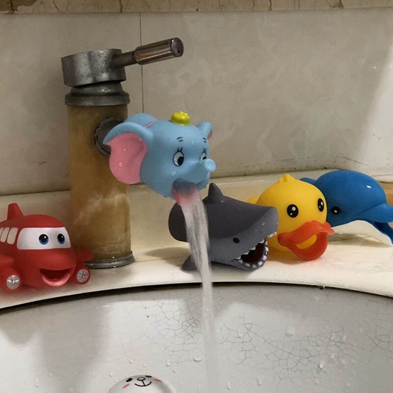Cute Animal Faucet Extender Water Children Saving Cartoon Faucet Tool Help Washing Hands Bathroom Bath Toys Kitchen Tap Tok Kids