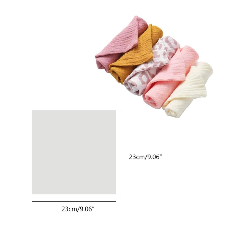 5 Pcs Baby Towels Muslin Cloth Hand Face Wipes Saliva Bib Handkerchief Washcloth 5 Pcs Baby Towels Muslin Cloth Hand Face Wipes Saliva Bib Handkerchief Washcloth