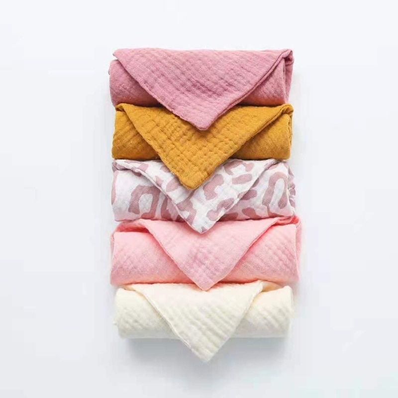 5 Pcs Baby Towels Muslin Cloth Hand Face Wipes Saliva Bib Handkerchief Washcloth 5 Pcs Baby Towels Muslin Cloth Hand Face Wipes Saliva Bib Handkerchief Washcloth