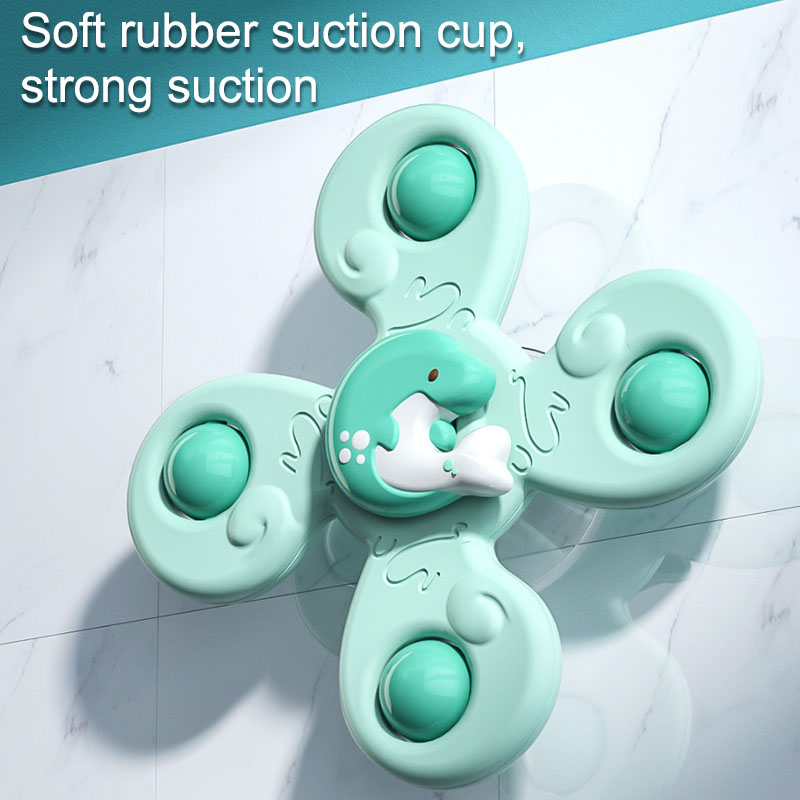 Montessoris Baby Spin Top Bath Toys For Boy Children Bathing Sucker Spinner Suction Cup Toy For Kids 2To4 Years Rattles Teether