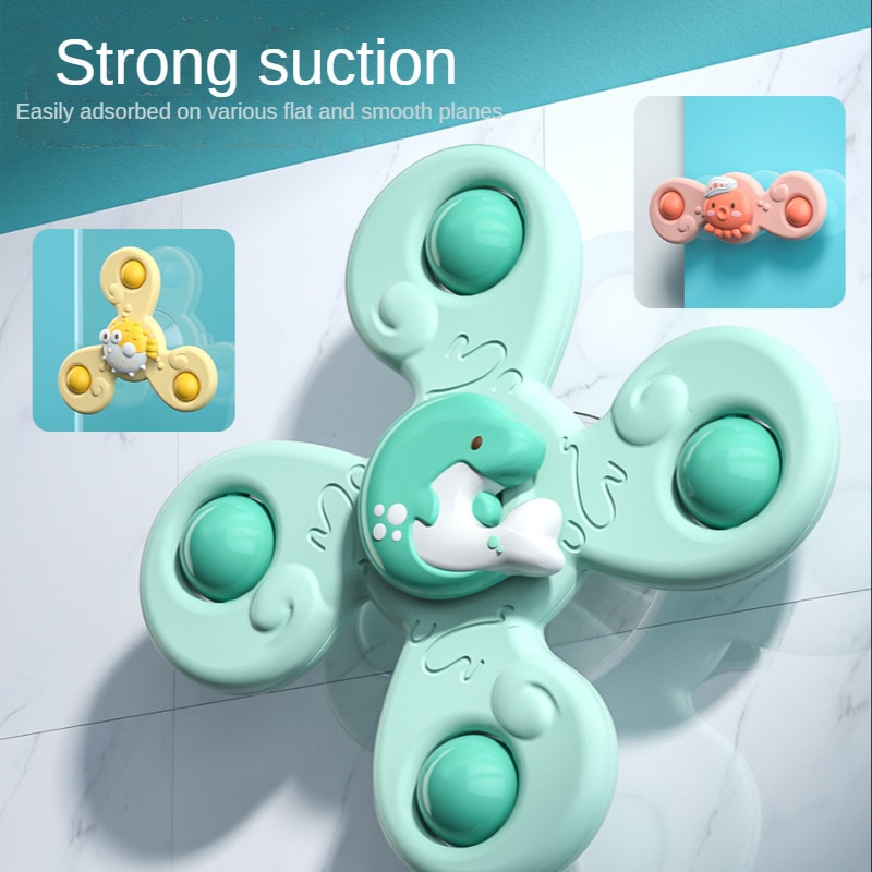 Montessoris Baby Spin Top Bath Toys For Boy Children Bathing Sucker Spinner Suction Cup Toy For Kids 2To4 Years Rattles Teether Montessoris Baby Spin Top Bath Toys For Boy Children Bathing Sucker Spinner Suction Cup Toy For Kids 2To4 Years Rattles Teether